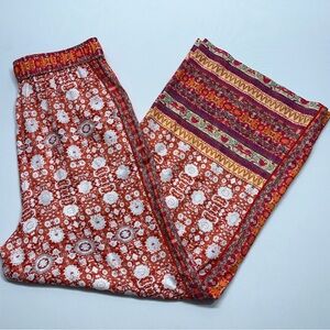 By Anthropologie Wide Leg Pants Womens Size Small Red Orange Viscose 28” Inseam